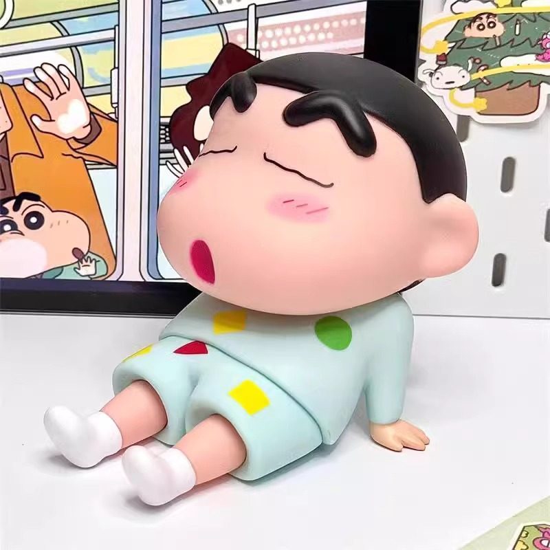 Crayon Shin-Chan Phone Stand Lazy Phone Holder 2024 New Cute Desktop Ornament Figurine Model Trendy Gift for Friends Fun Personalized Creative Desktop Decoration Ornament