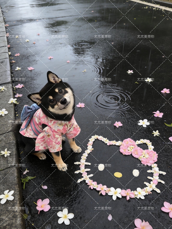 Youyoumei Original Pure Cotton Japanese Style Corgi Shiba Inu Kimono Knot Wedding Festive Wedding Photo Clothes