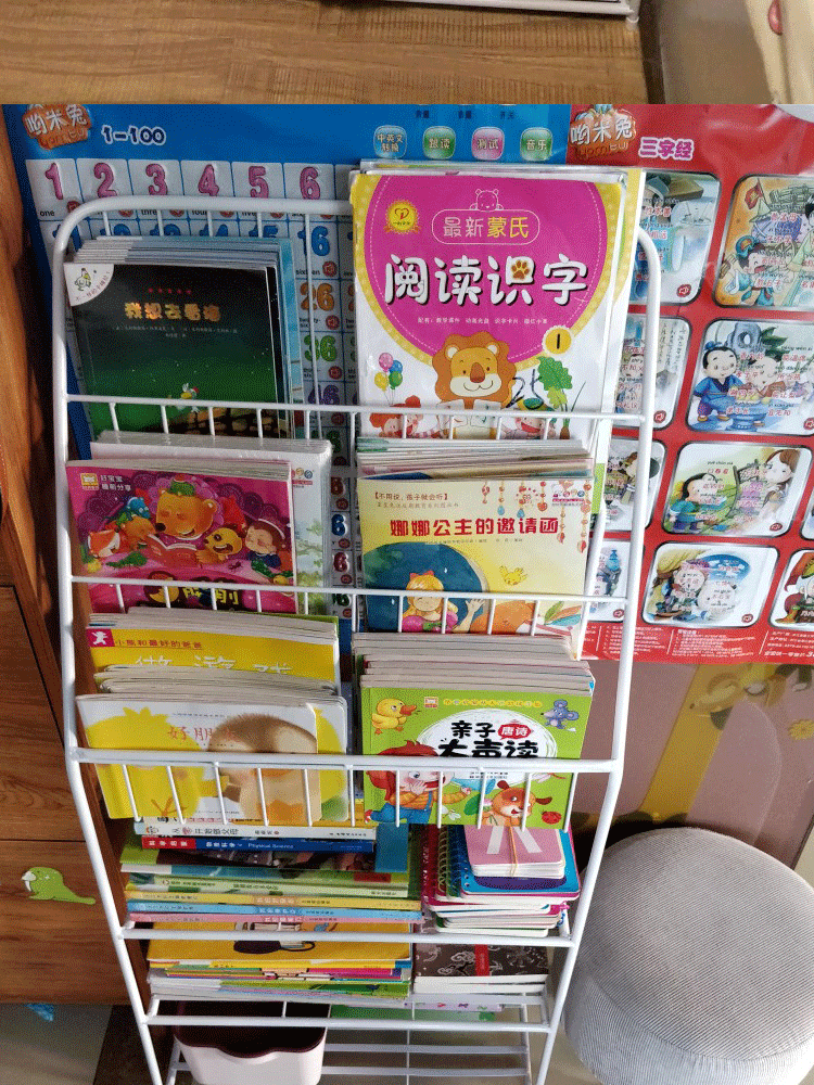 Giá sắt rèn cho trẻ em giá sách tạp chí hình ảnh giá sàn sàn báo đơn giản giá rack giá 6 lớp kệ sách bé - Kệ kệ để giày dép