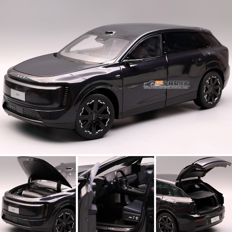 Saic Audi Original 1:18 Alloy Full-Scale E7X New Energy Suv Car Model Gift Collection with Light-Up Feature