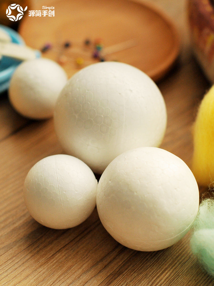 Source Jane hand-created wool felt Poke poke music Styrofoam ball wet felt handmade DIY filling mouth gold bag foam ball