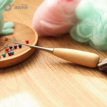 Source Jane hand creation thousand pieces of solid wood wood handle Awl wool felt Poke poke Le leather DIY material tools