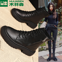 Mullinson Martin boots womens British wind 2020 new wild winter velvet thick-soled boots autumn and winter womens shoes boots