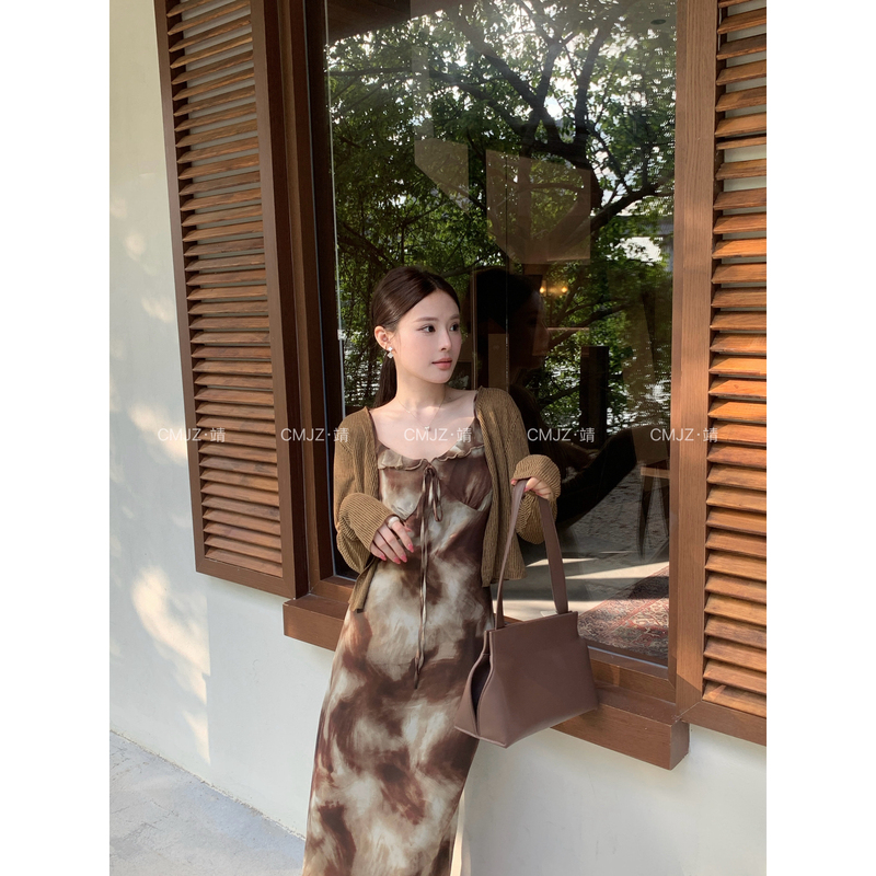 Cmjz·Jing-Shangxin Vertical Stripe Texture Short Comfortable Versatile Knitted Cardigan (Excluding Skirt+Bag) 8001 Cmjz·Jing-Shangxin Vertical Stripe Texture Short Comfortable Versatile Knitted Cardigan (Excluding Skirt+Bag) 8001