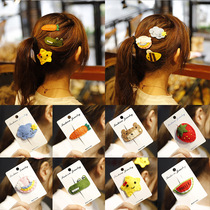 Cartoon felt hairclip bangs girl Strawberry bbclip ins Net red cute children Korean fruit hairpin headgear