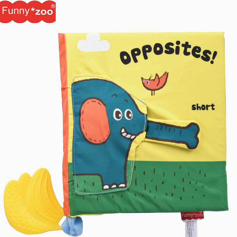 Funny*zoo puzzle early education cloth book antonym cloth book ringing paper BB device rattle toy three-dimensional oversized cloth book