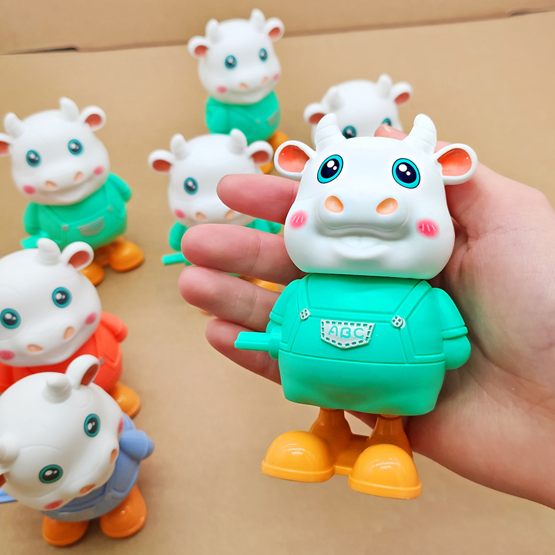 New Bull Year Gift Clockwork Toy Jumping Bull Cartoon Animal Baby Boy Learning Climbing Nets Red Hot Sell 2-3-4 years old
