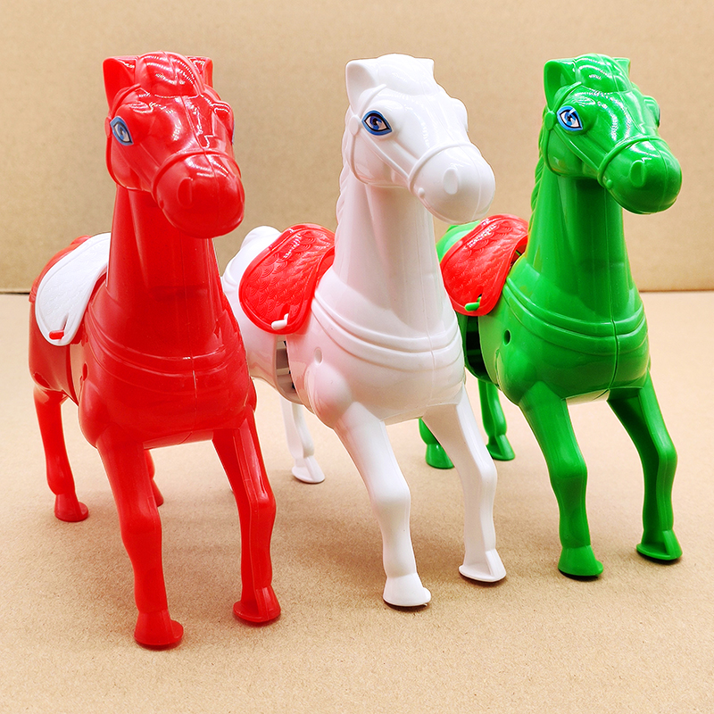 Upper Chord Clockwork Toy Without Battery Jump Horse Race Horse Race Cartoon Animal Infant School Climbing Nets Red 2-4-Taobao