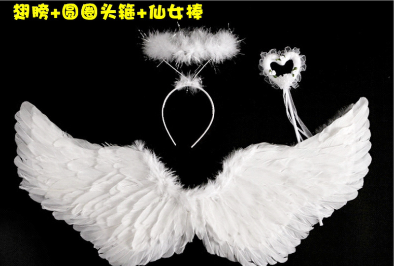 Children and Adults White Swan Wings Performance Angel Feather Headband Costume Accessories Kidsren's June 1St Performance Props