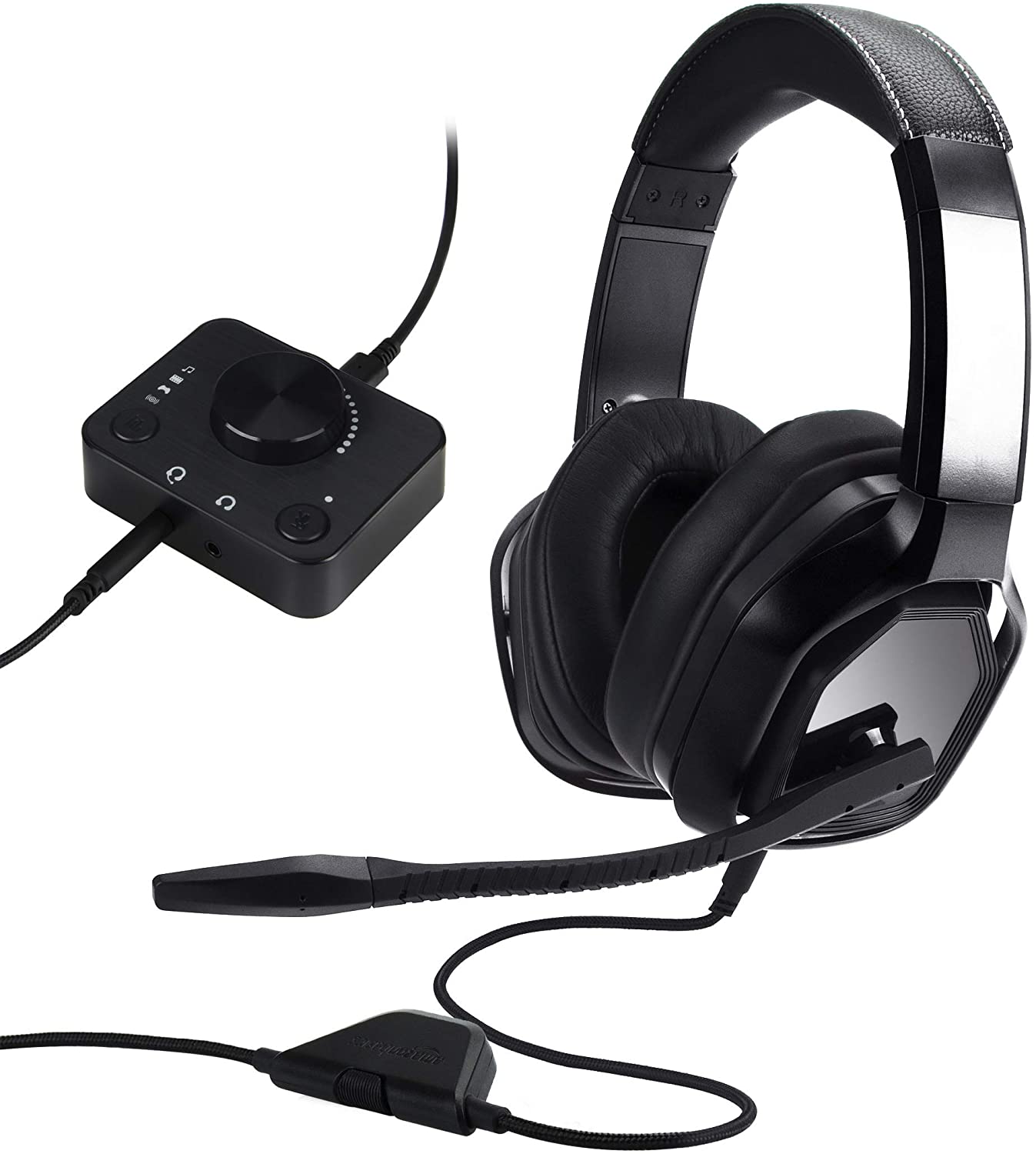 Amazon Basics External Mixer Headset Compatible with PC Mac Xbox PS4 B07L8TTY9Z