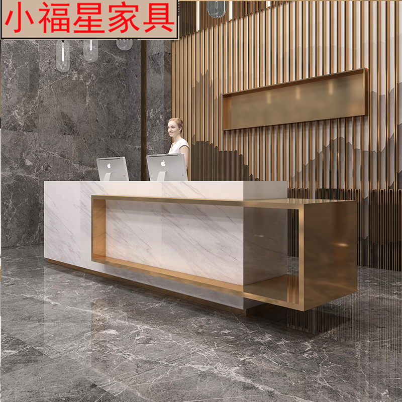 Light luxury bar simple modern cash register billiard hall counter solid wood company hotel beauty salon reception desk