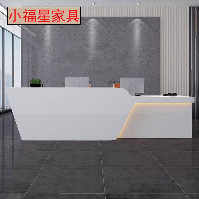 White Baking Varnish Company Front Desk Reception Desk Brief Modern Personality Greeting Benttai Creative Beauty Salon Bar Counter Cash Counter