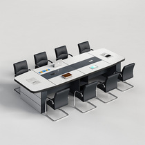 Office furniture desk plate type rectangular large conference table long table brief modern negotiating table and chairs combination