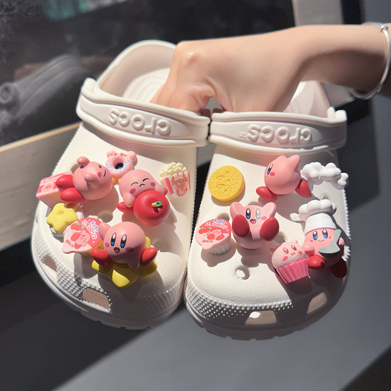 Original Kirby Cartoon Character DIY Shoe Charms Suitable for Crocs Shoes, Decorative Accessories for Women