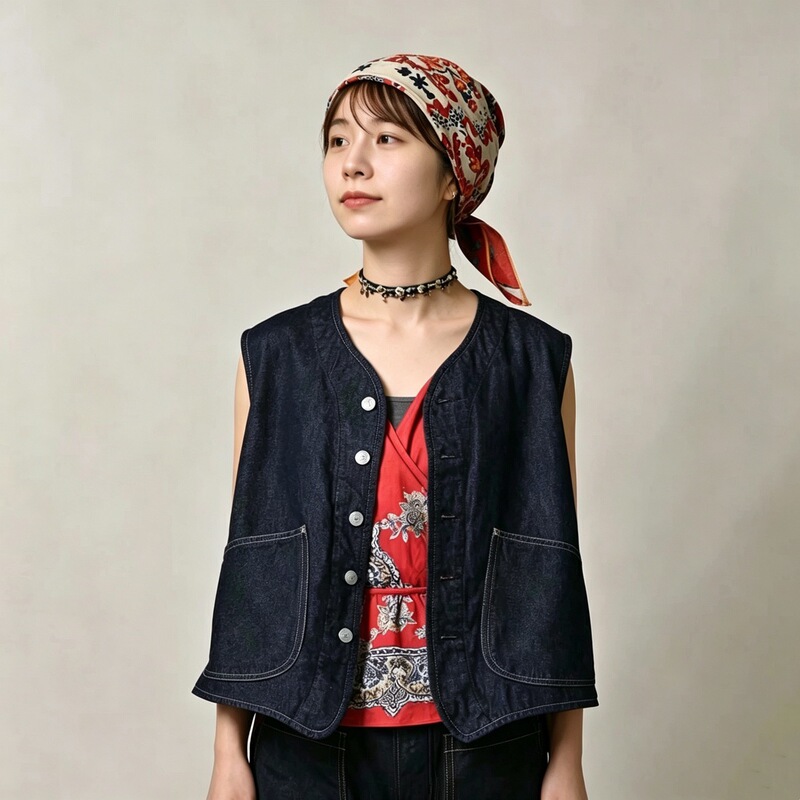 Japanese Style 26 New Denim Hunting Vest Women's Sleeveless Vest Japanese Style 26 New Denim Hunting Vest Women's Sleeveless Vest