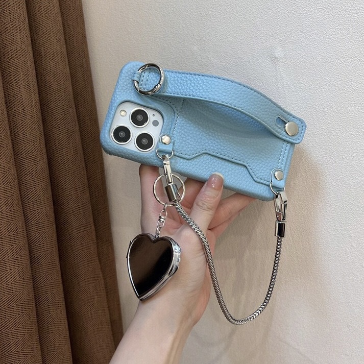 2025 New Model Suitable for Apple 16Promax Mobile Phone Case High-End iPhone 15 with Lanyard 15Pro Luxury Elegant 14 Leather 13 Wrist 12 Popular Hot Model 11 Niche Anti-Fall Max Female