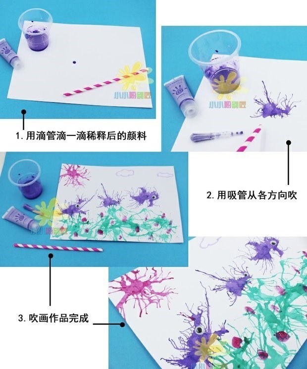 Nhựa màu nước thổi bức tranh nhựa đầu nhỏ giọt cung cấp mẫu giáo dùng một lần lớn bộ trẻ em nhỏ giọt nhỏ giọt - Vẽ nhà cung cấp đồ chơi trẻ em