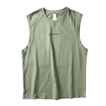 Sports vest mens summer Japanese style simple letters loose casual vest boys pure cotton sleeveless t-shirt ins trend brand