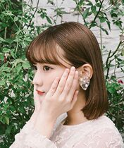 Export Japan sweet temperament love imitation pearl big earrings