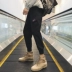 Quần Harlan nữ sinh viên phiên bản Hàn Quốc của quần ống rộng bf Harajuku chân chín quần in quần siêu lửa dụng cụ quần thường quần túi hộp nữ Quần Harem