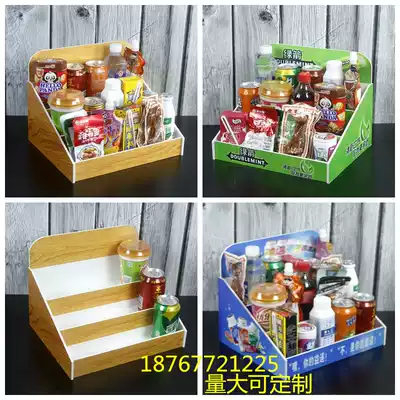 Supermarket cashier counter small shelf multifunctional snack shelf food display box custom PVC display rack