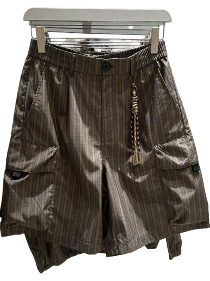 2025春季款WLJZWFJTUR男装休闲百搭工装条纹松紧腰短裤 UML650024