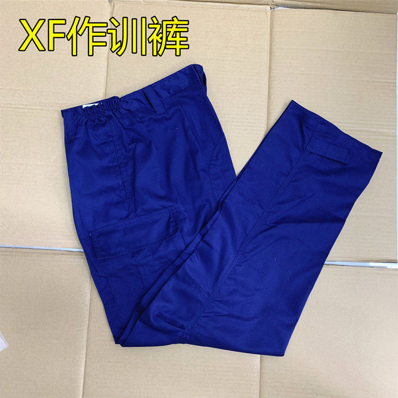 Firefighter flame blue summer training pants winter long pants multi-pocket wear-resistant work overalls training pants