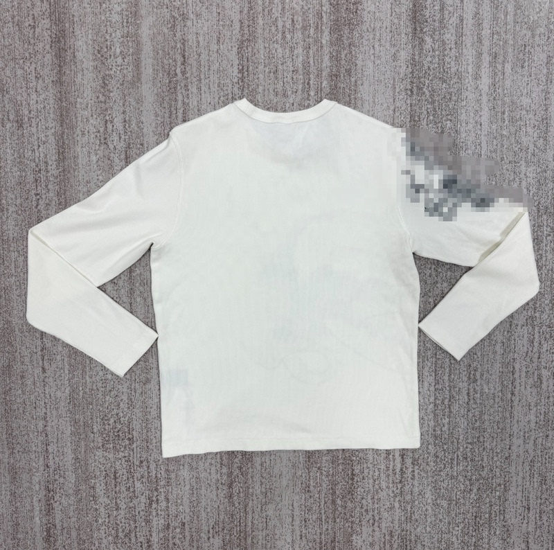 Der White Ribbed Long-Sleeved Shirt