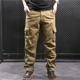 Дорожные хлопковые трендовые износостойкие осенние штаны, оверсайз, свободный прямой крой