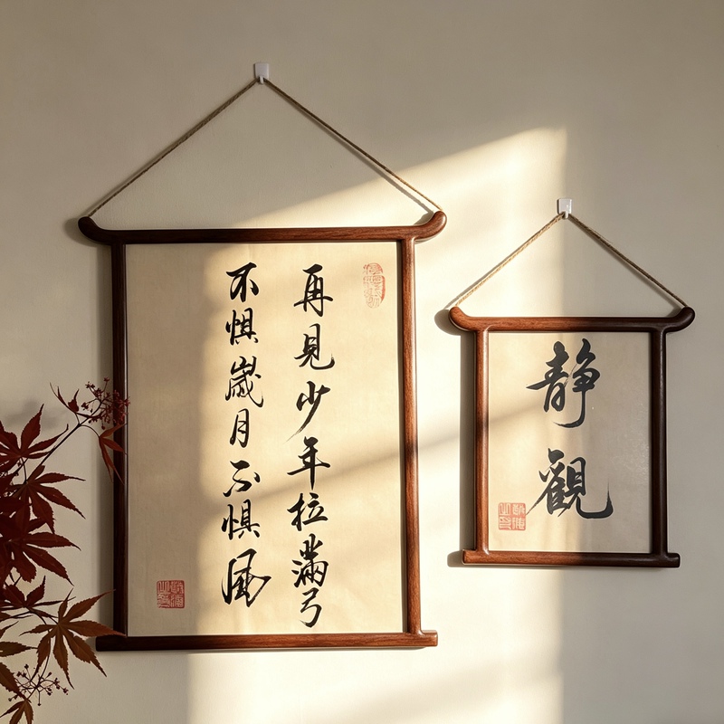 Solid Wood Framed Double-Sided Photo Frame Poster Display Wall-Mounted Calligraphy and Painting Display Frame Creative Photo Frame A4 Photo Frame
