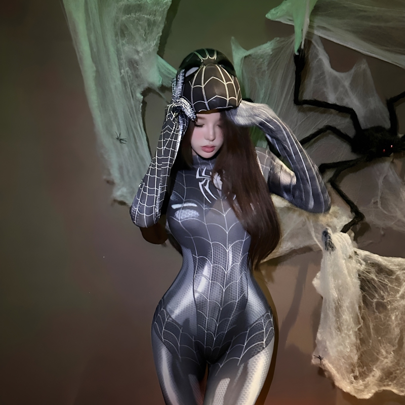 Spider-Man Sexy Adult Jumpsuit Cosplay Costume Tight-Fitting Tiktok Transformation Uniform Plus Size