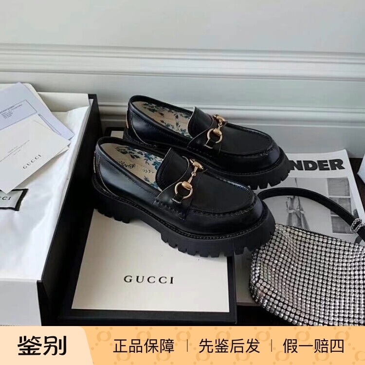 2024 Size 35 Gucci Women's Horsebit Metal Buckle Loafers, First-Layer Cowhide Casual Shoes