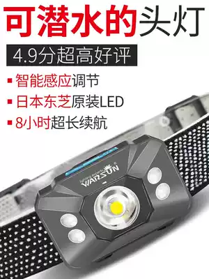 Induction small headlamp strong light charging super bright LED head-mounted flashlight night fishing fishing outdoor long battery life