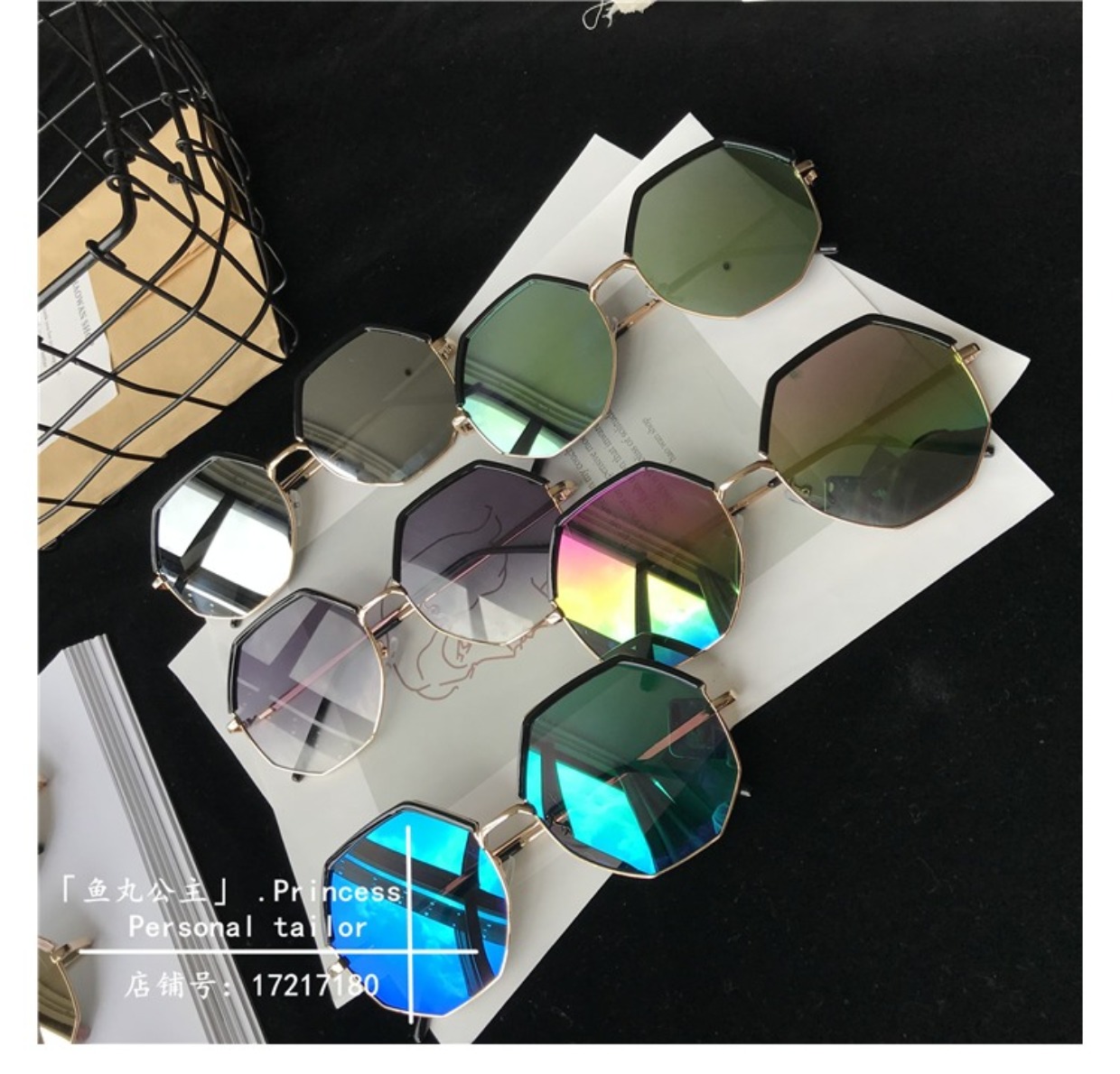 Kính râm nữ 2019 mới đa giác hình hộp lớn phiên bản Hàn Quốc của thủy triều retro kiểu tròn mặt tròn là kính râm mỏng chụp đường phố kính cận đẹp