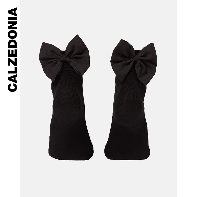 CALZEDONIA женские весна и лето носки милый бант черные чокоподобные женские хлопковые носки DC0416