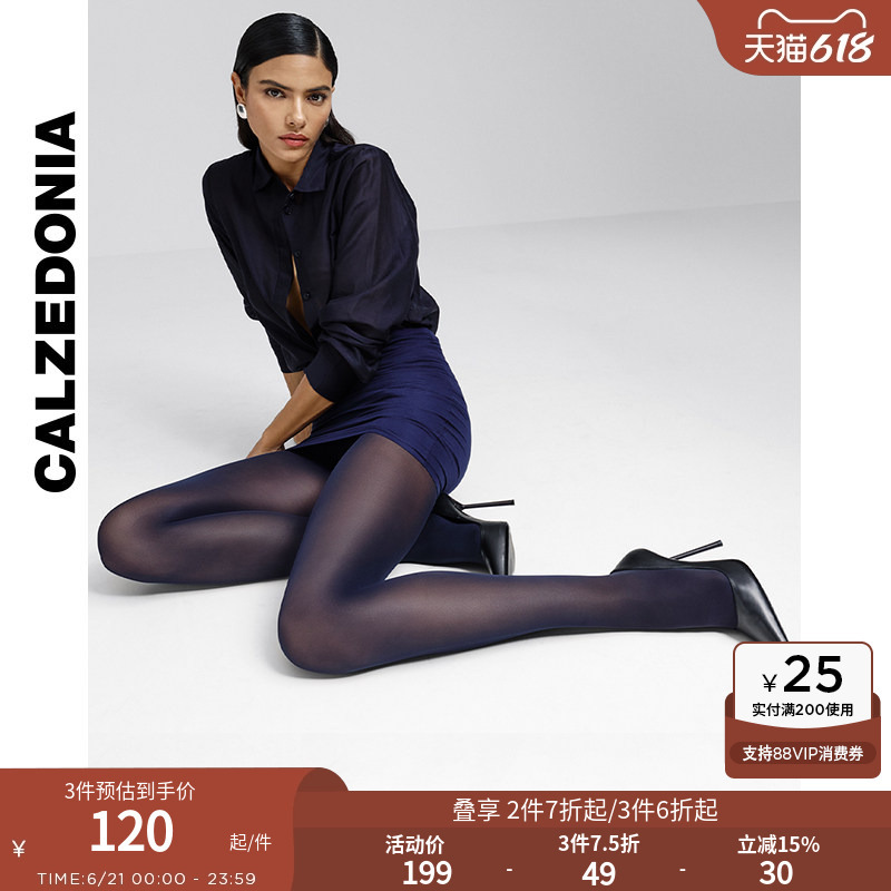 Calzedonia Women's 30D Lycra Sexy Seamless Matte Black Pantyhose Mic058