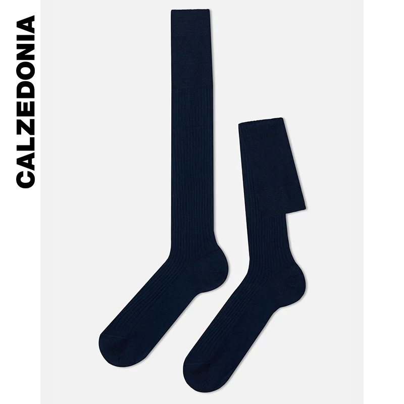 Черные полосатые длинные хлопковые носки с простым дизайном CALZEDONIA мужские UL0080