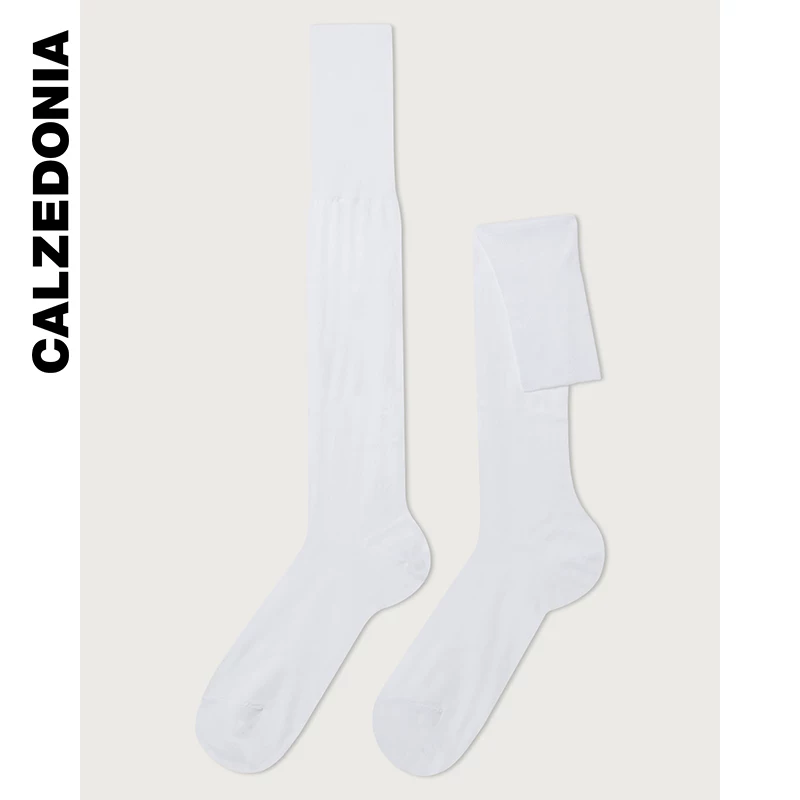 CALZEDONIA носки для мужчин и женщин, однотонные, комфортные и повседневные, хлопковые длинные носки Lyell UL0050