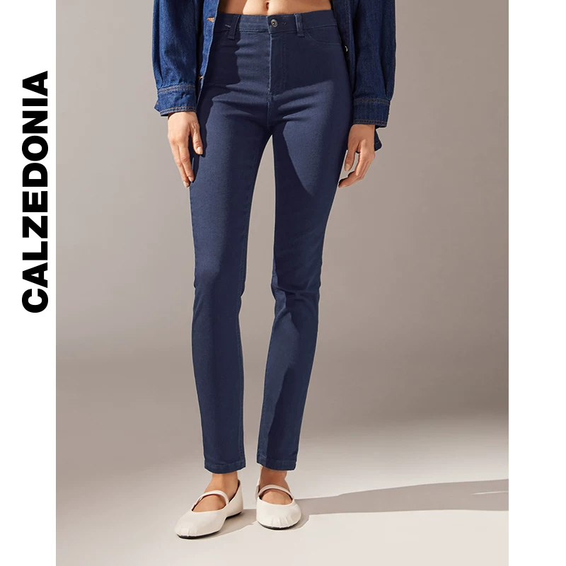 Плотные теплые джинсы-лосины осень-зима для женщин CALZEDONIA, casual wear MIP070