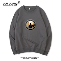 Death plus velvet sweater men long sleeve autumn cotton loose pullover fashion card student casual coat trend