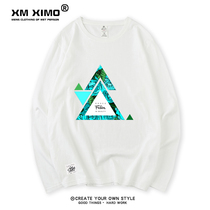 Spring and Autumn mens T-shirt long sleeve cotton autumn clothes printing cotton trend boys base shirt clothes Tide brand Youth