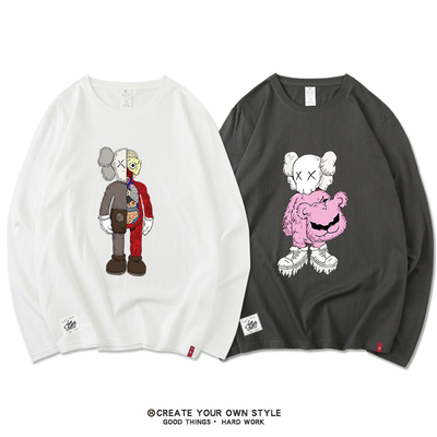 打底衫白色长袖t恤男薄款纯棉上衣