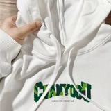 Дизайнерская демисезонная бархатная оригинальная небольшая толстовка с капюшоном, парная одежда для влюбленных, в американском стиле, оверсайз