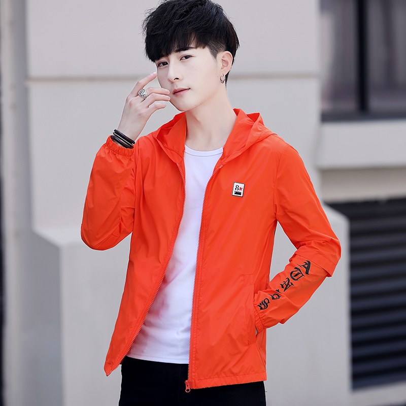 Kem chống nắng quần áo áo khoác mỏng nam mùa hè studentth Hàn Quốc phiên bản của chiếc áo khoác xu hướng đẹp trai kem chống nắng mùa hè quần áo thoáng khí của nam giới.
