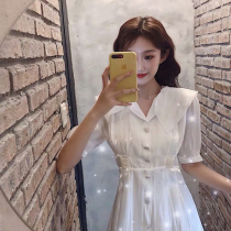 Hot style ~ egg Zhixun group French platycodon group high waisted first love fairy temperament small and very fairy white jumpsuit group