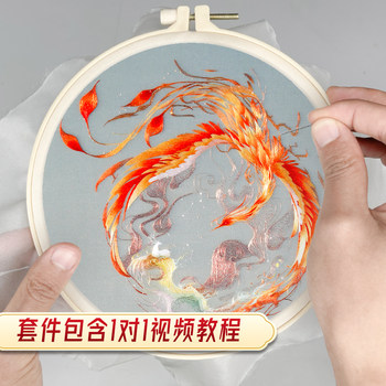 ຊຸດເຄື່ອງຖັກແສ່ວ suzhou huo phoenix ມີບົດສອນສໍາລັບການຖັກແສ່ວດ້ວຍມືໃຫມ່ດ້ວຍຕົນເອງສໍາລັບຜູ້ເລີ່ມຕົ້ນຊຸດອຸປະກອນພັດລົມ