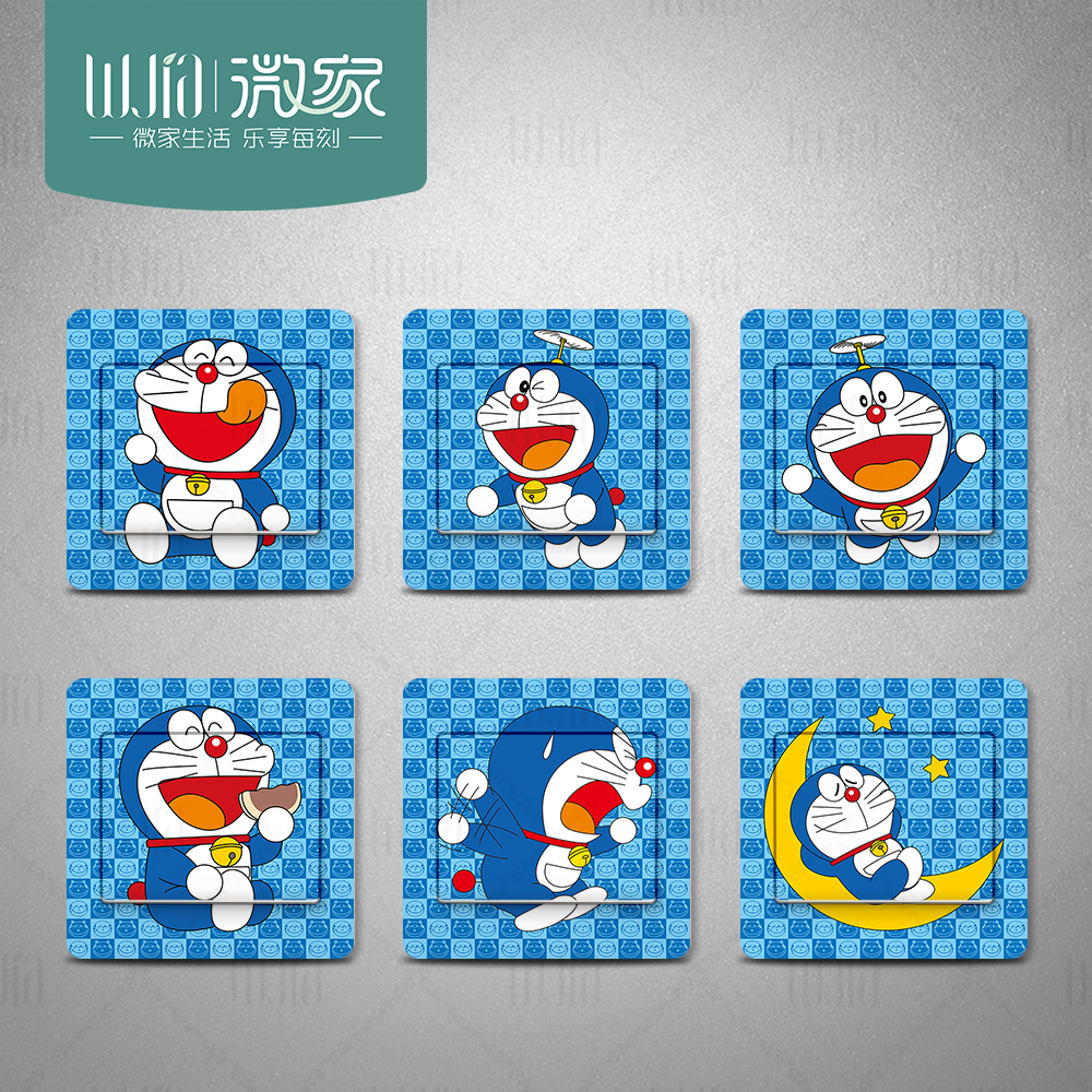 (Buy 2 send a) Switch sticker Idea cute cartoon socket patch Refurbished Sticker Switch Decoration Painting