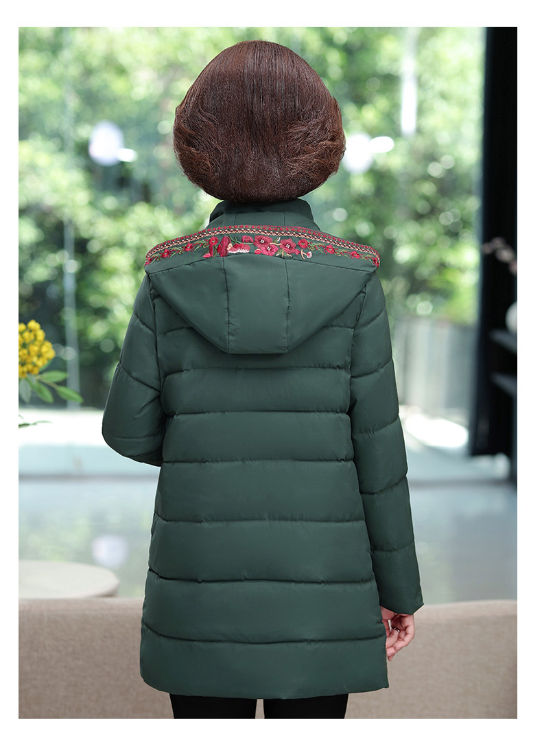 Down cotton-padded jackets for middle-aged and elderly women, mid-length cotton-padded jackets, large-sized Chinese-style thick cotton-padded jackets for autumn and winter pic 14