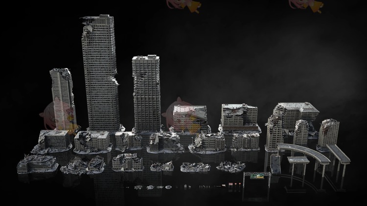 图片[3]-城市都市战区废墟场景3D模型Kitbash3D-WARZONE K022-cg男孩