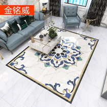 Living room parquet floor tiles 800x800 European style corridor aisle floor tile silver plated new geocentric tile throwing bricks